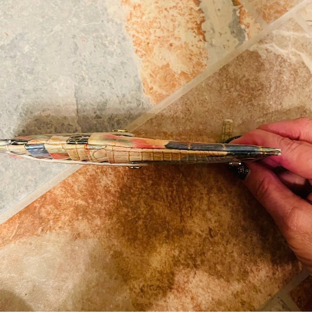 Brahmin Croc Embossed Leather Superbloom Credit Card Holder! - Picture 7 of 16